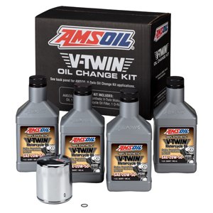 20W-50 Synthetic V-Twin Oil Change Kit - 4 Quarts with Chrome Filter