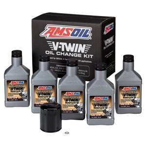 20W-50 Synthetic V-Twin Oil Change Kit - 5 Quarts with Black Filter