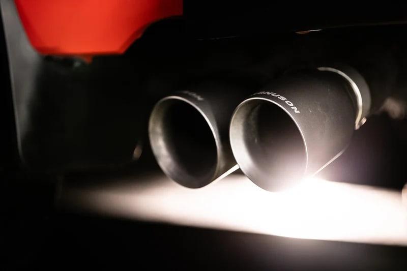 Magnuson T-304 stainless steel cat-back exhaust with dual tips on a 2022+ Toyota Tundra